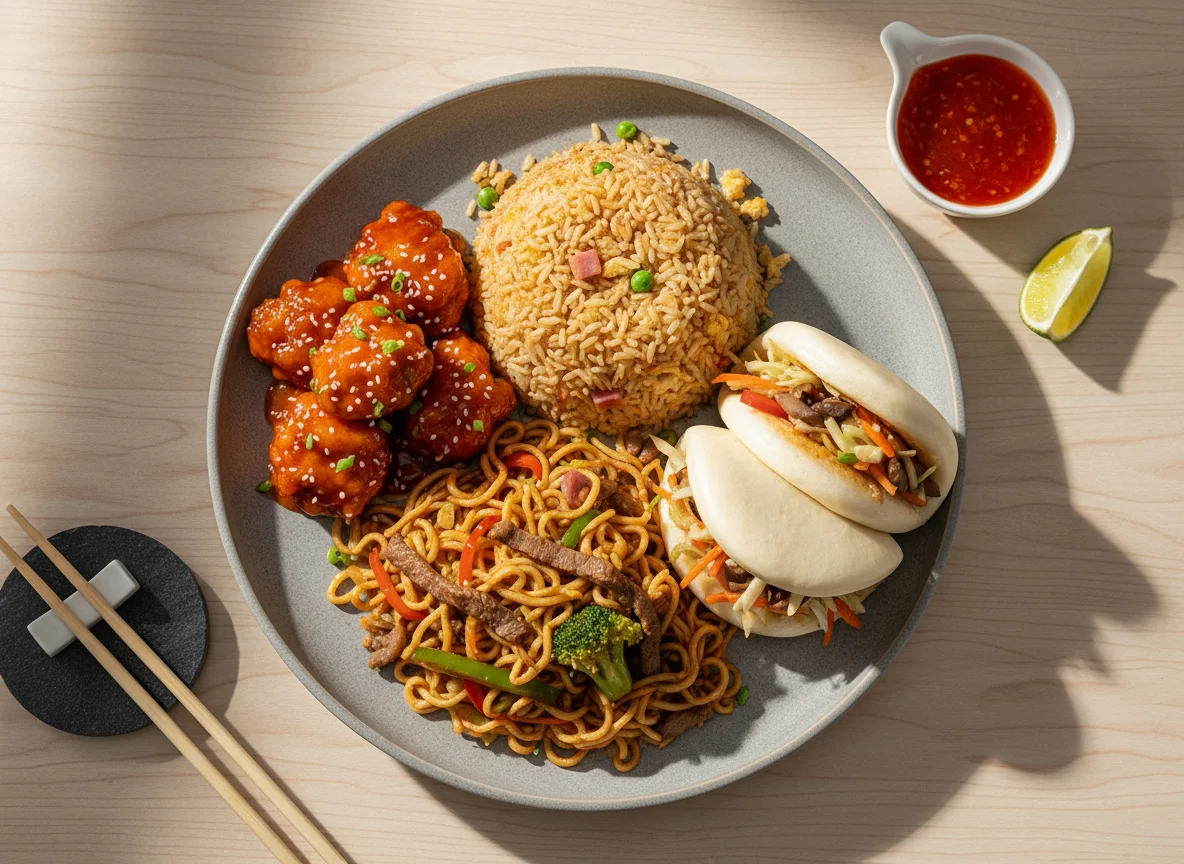 Plato variado asiático photo