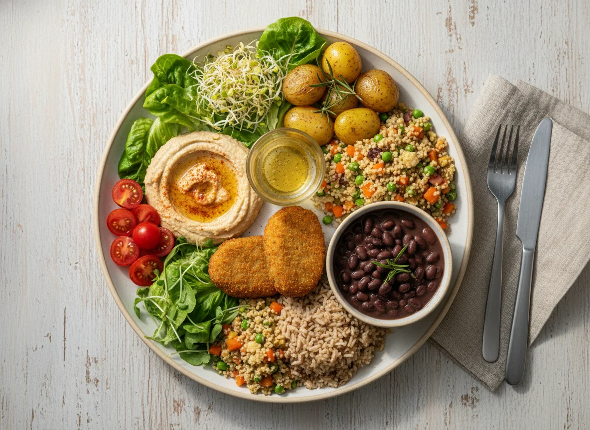 Plato vegetariano variado photo