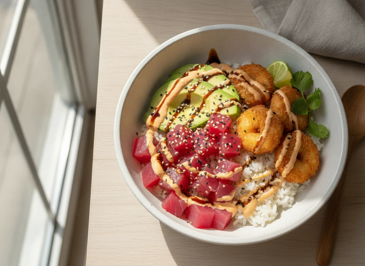 Poke Bowl de Atún y Camarón photo