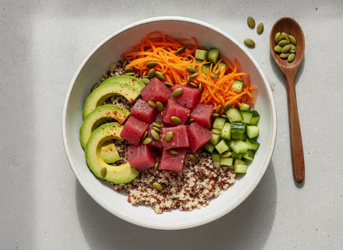 Poke bowl de atún y quinoa photo