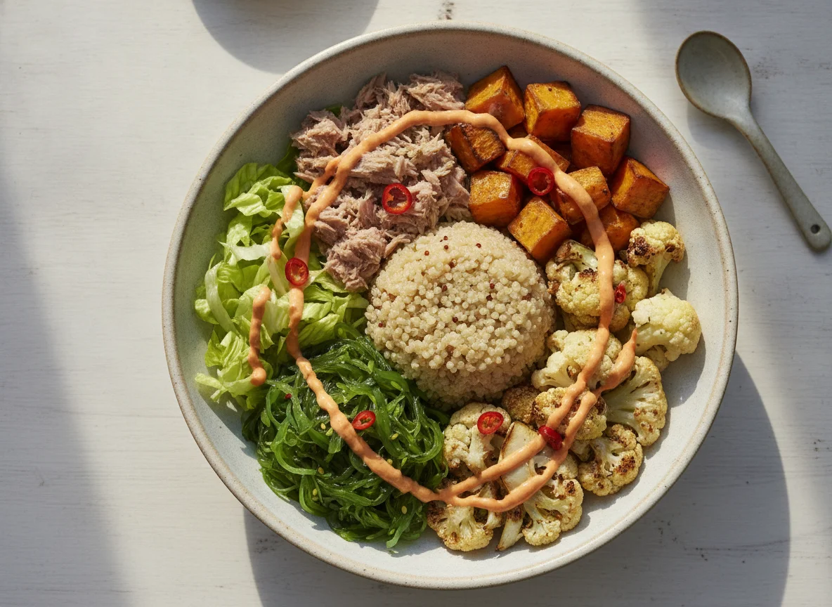 Poke bowl de atún y verduras photo