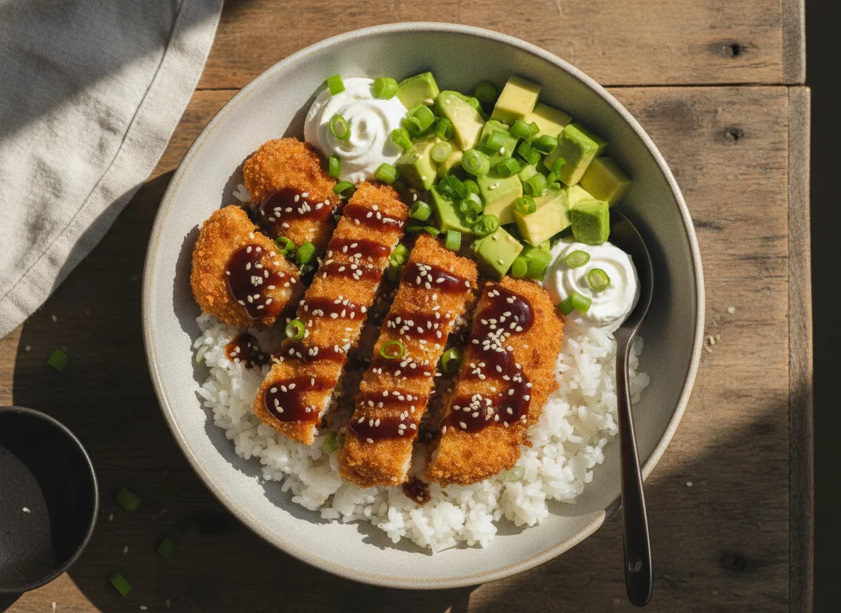 Poke Bowl de Pollo Teriyaki y Cebollín photo
