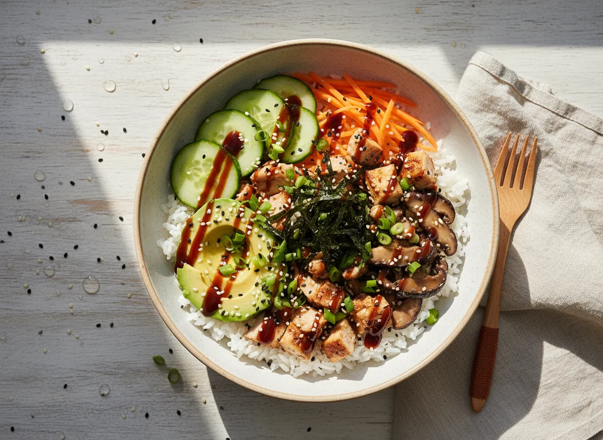 Poke Bowl de Pollo y Vegetales photo