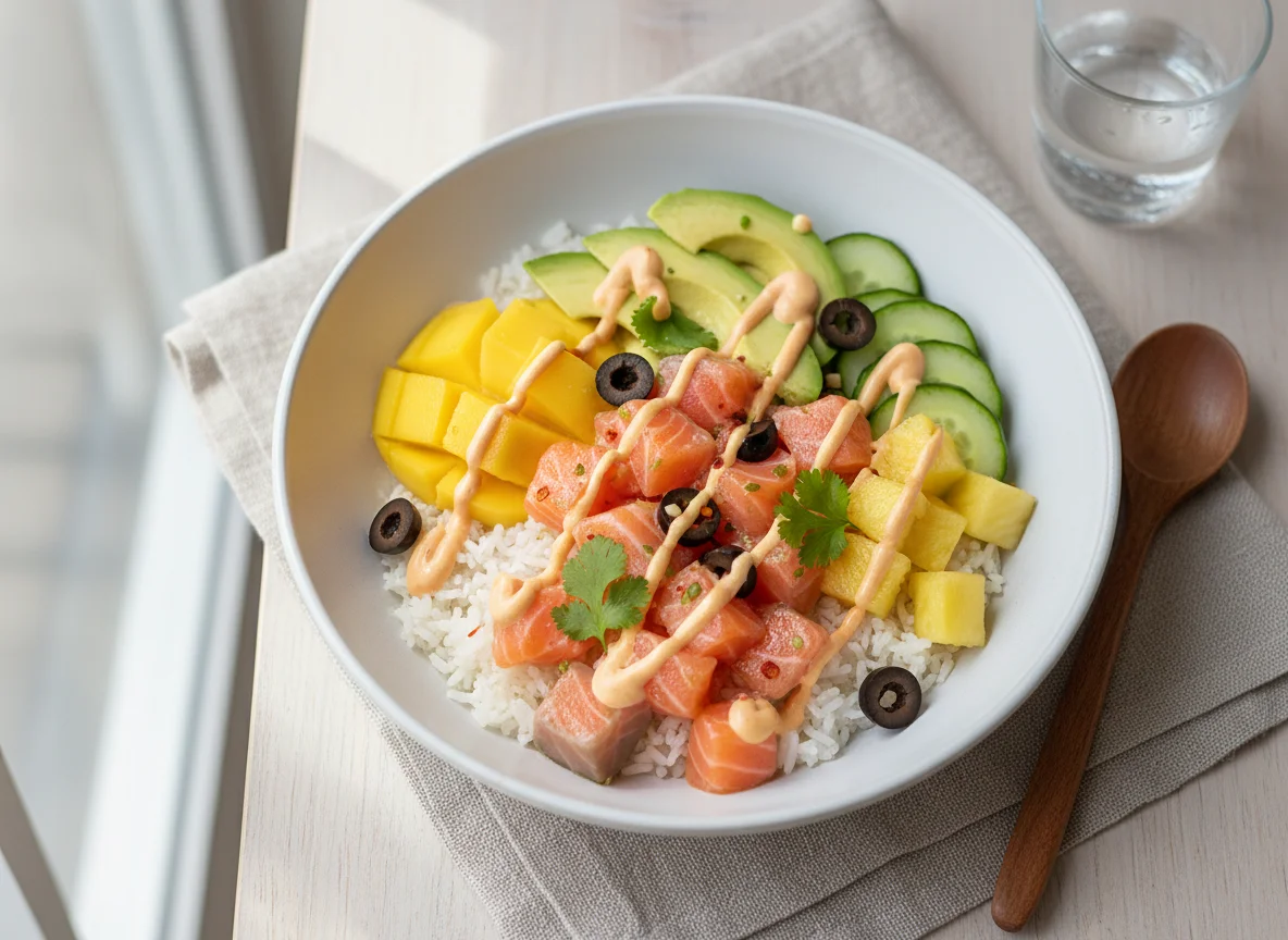Poke bowl de salmón photo