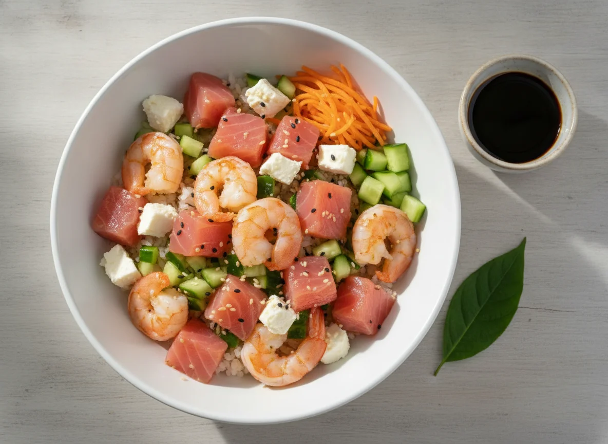 Poke Bowl de Salmón y Camarón photo