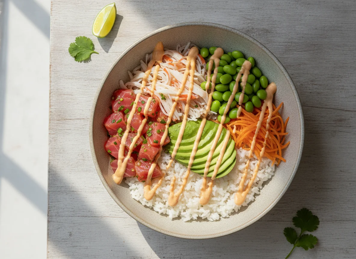 Poke Bowl de Salmón y Palmitos de Cangrejo photo