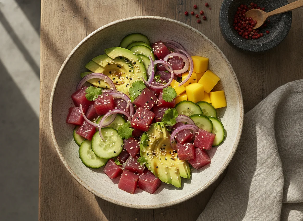 Poke de Atún con Mango y Aguacate photo