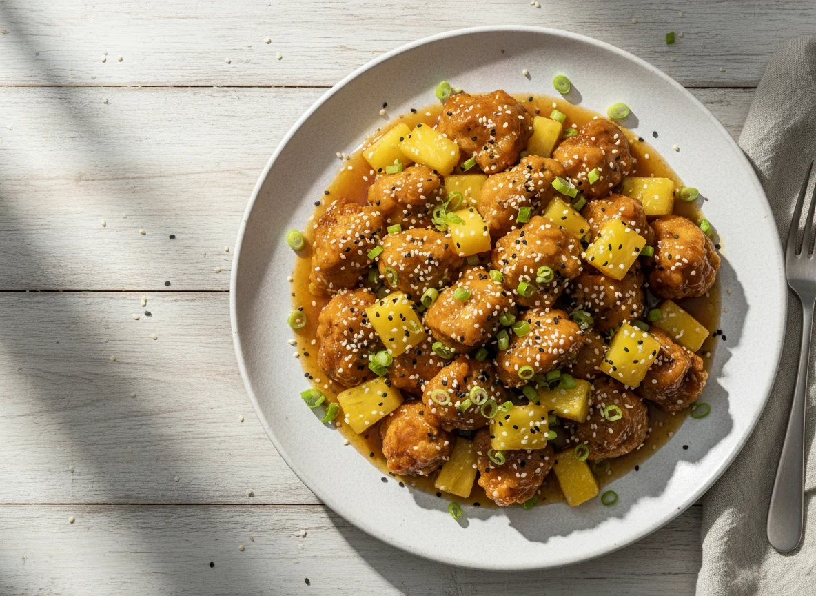 Pollo Agridulce con Piña y Sésamo photo