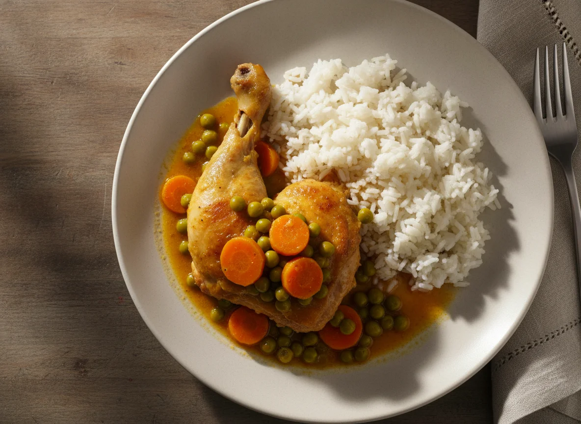 Pollo arvejado con arroz photo