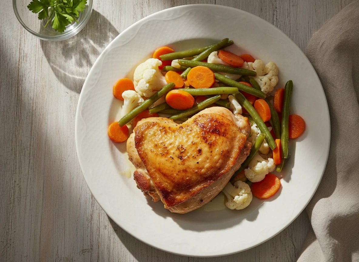 Pollo asado con verduras mixtas photo