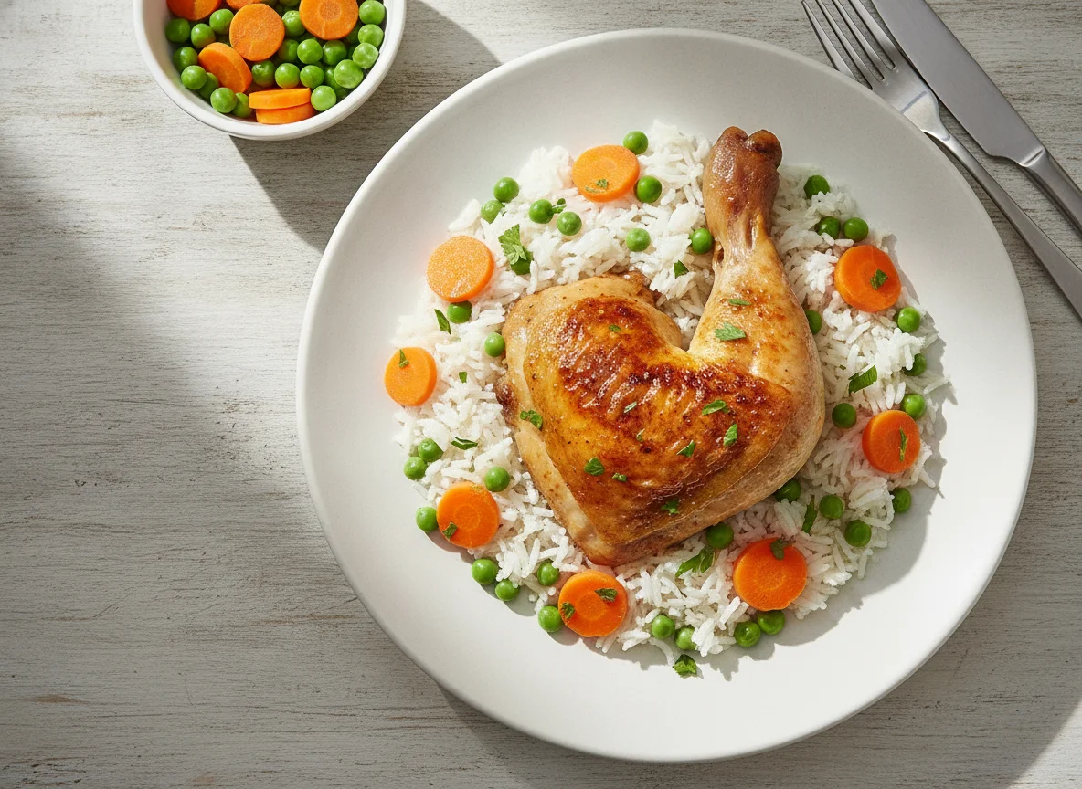 Pollo con arroz primavera photo