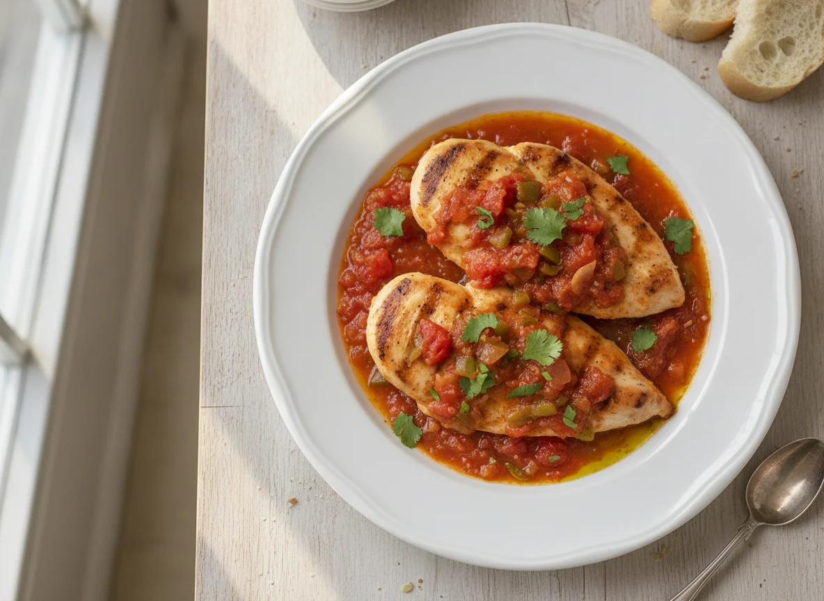 Pollo con tomate photo