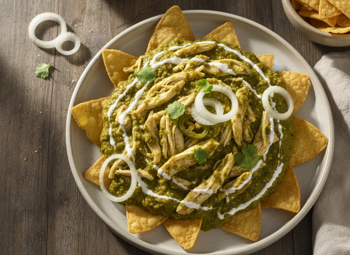 Pollo en salsa verde con totopos photo