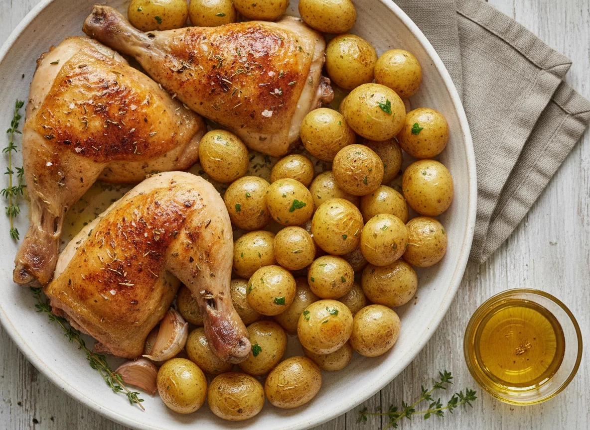 Pollo rostizado con papas photo