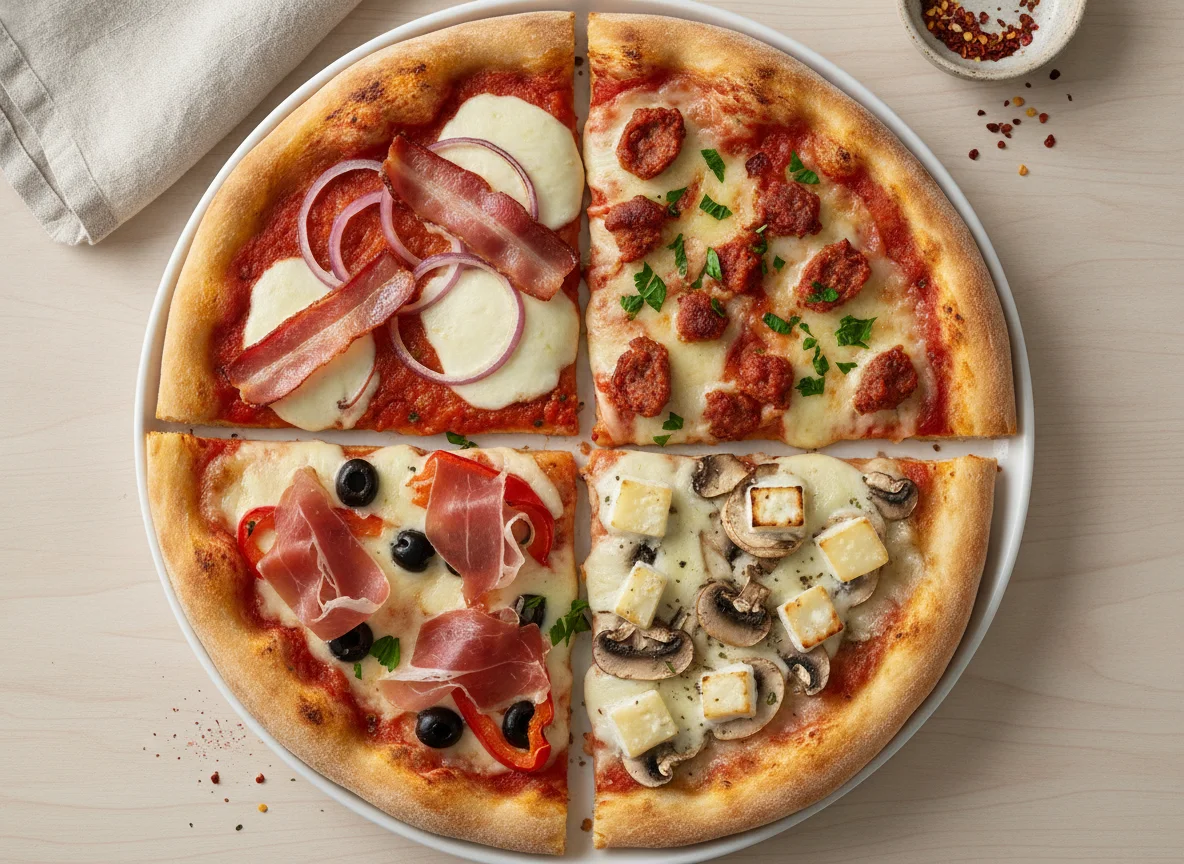 Porciones de pizza variadas photo