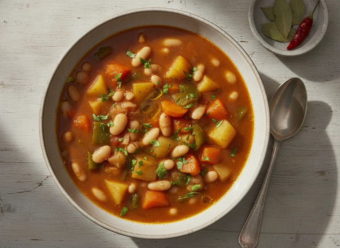 Potaje de alubias con verduras photo