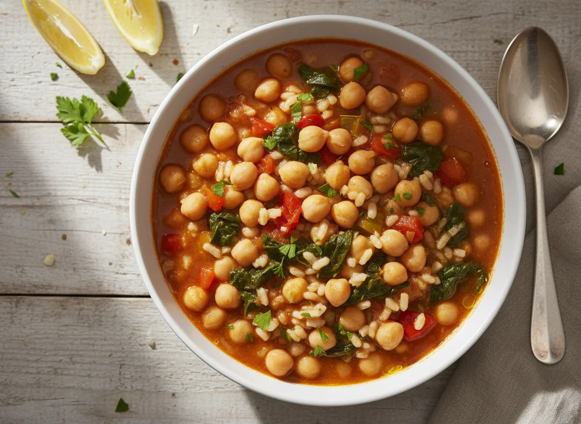 Potaje de garbanzos con arroz photo