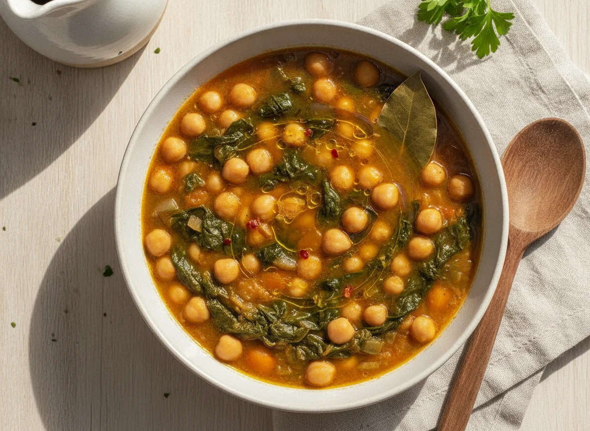 Potaje de garbanzos con espinacas photo