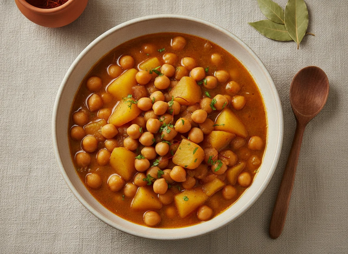 Potaje de garbanzos con patatas photo
