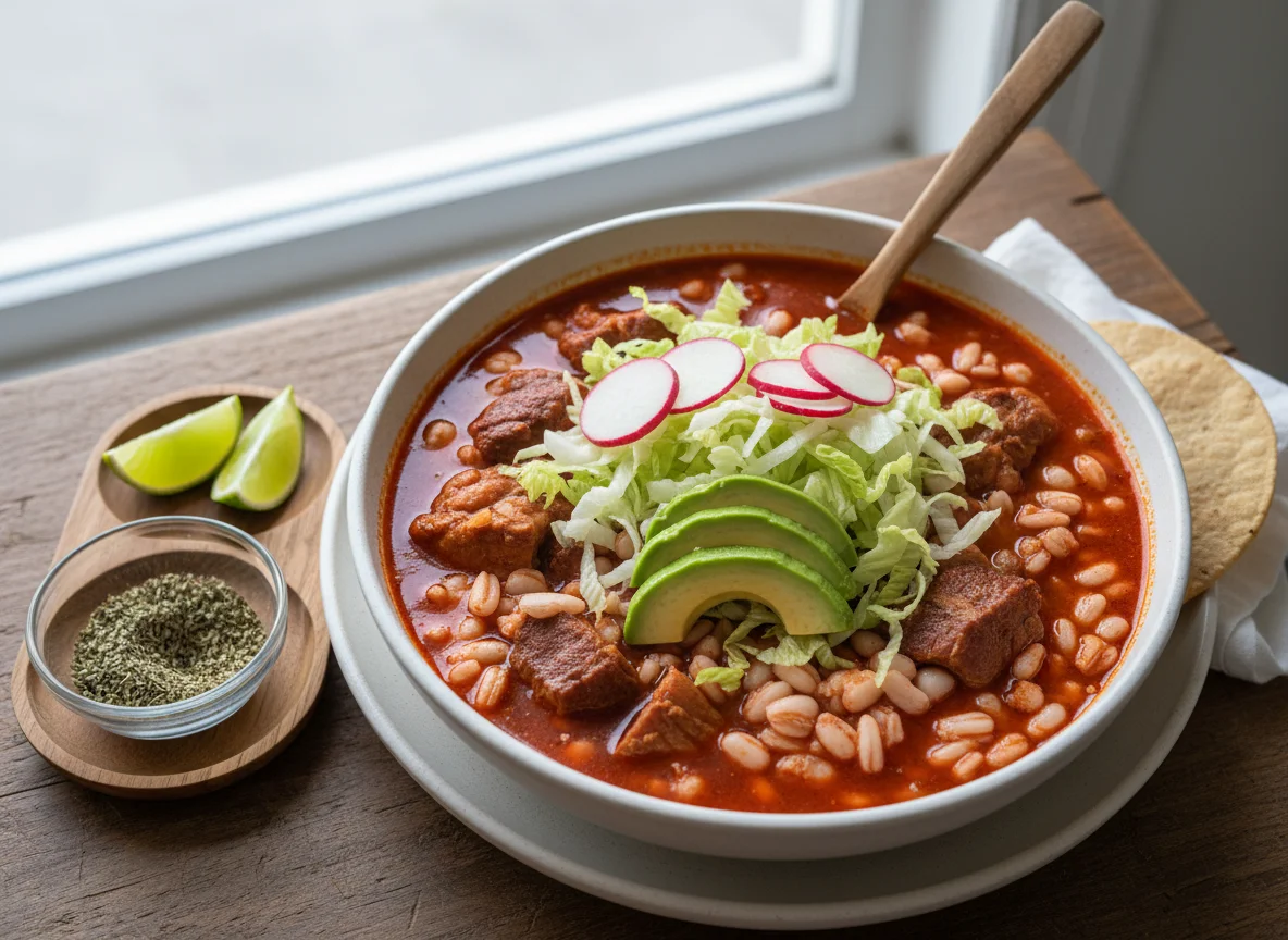 Pozole Rojo con Carne de Cerdo photo