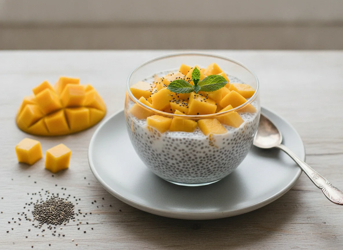 Pudin de chía con mango photo