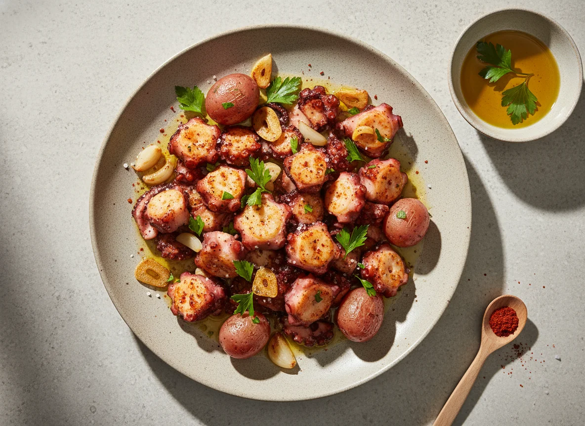 Pulpo a la gallega salteado photo