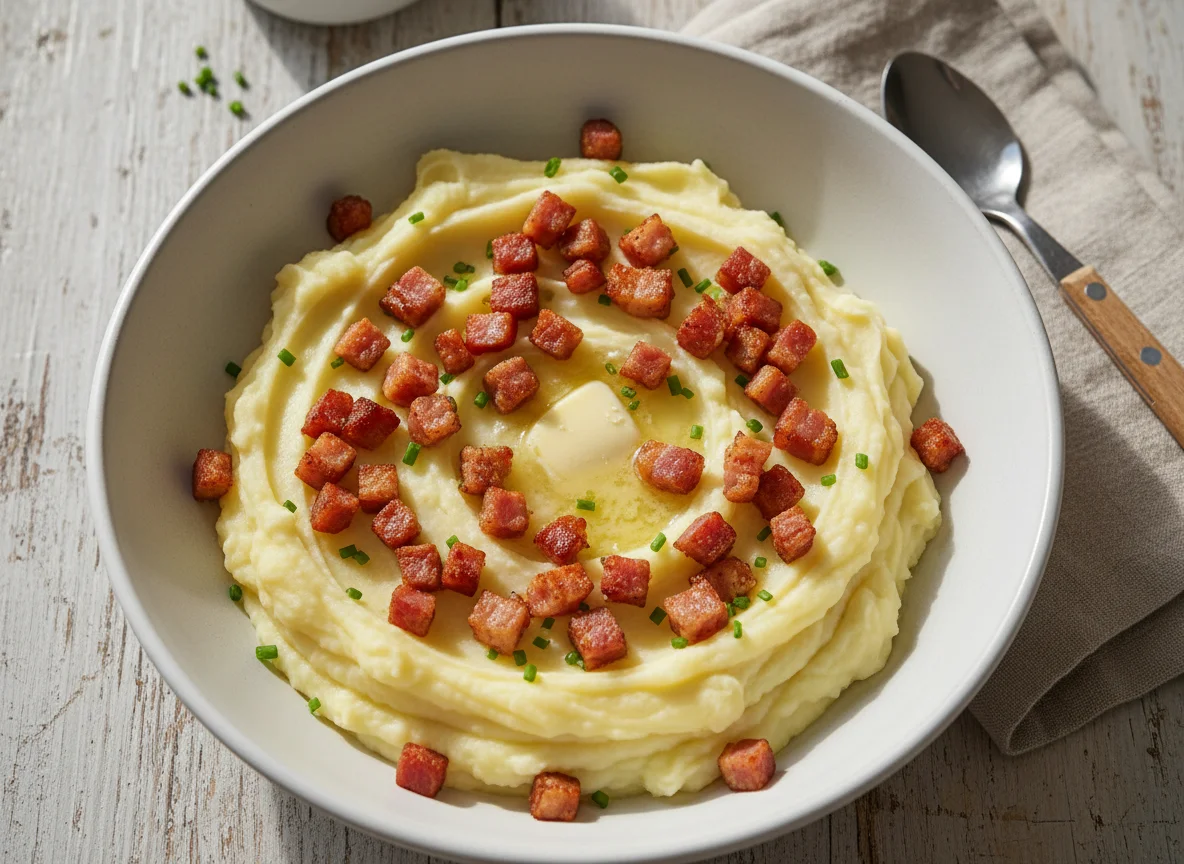 Puré de patatas con bacon photo