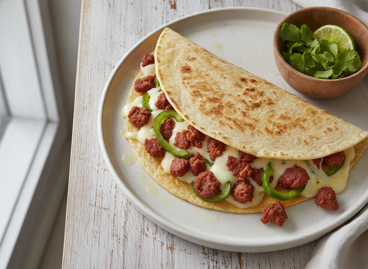 Quesadilla de chorizo con pimiento photo