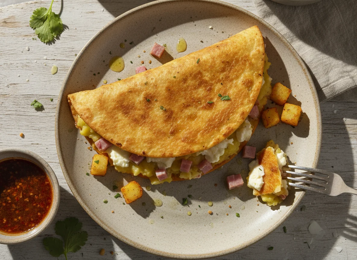 quesadilla de papa fritas photo