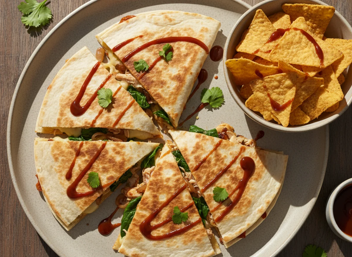 Quesadilla de Pollo BBQ con Nachos photo