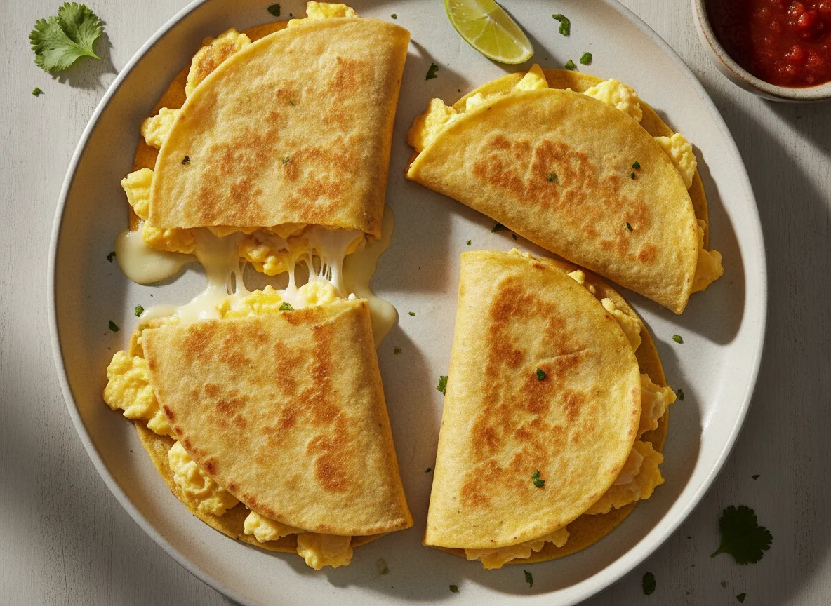 Quesadillas con huevo revuelto photo