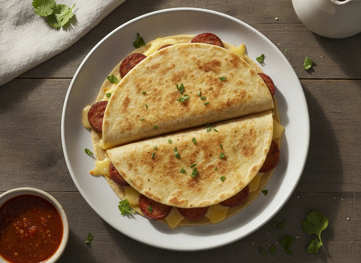 Quesadillas con salchicha photo