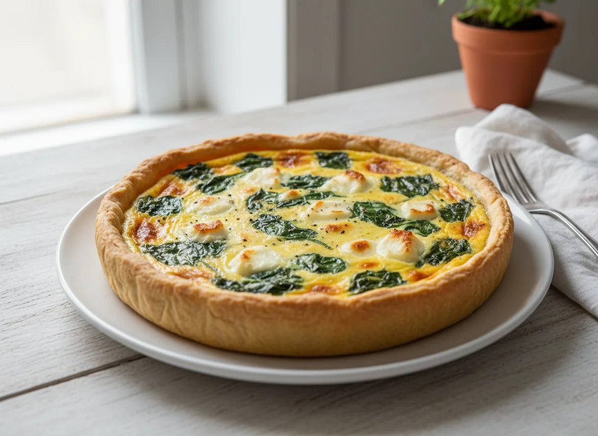 Quiche de espinacas y queso photo