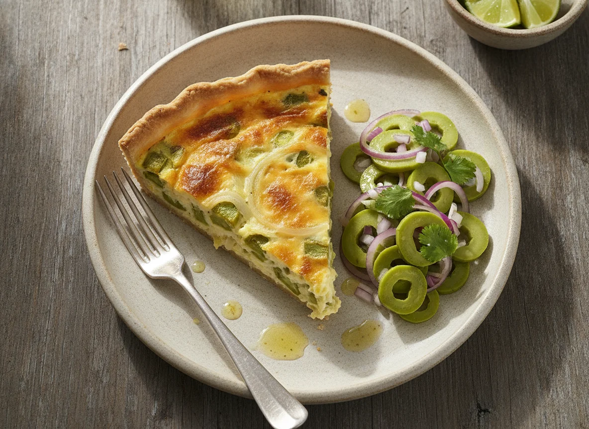 Quiche de verduras con ensalada de nopales photo
