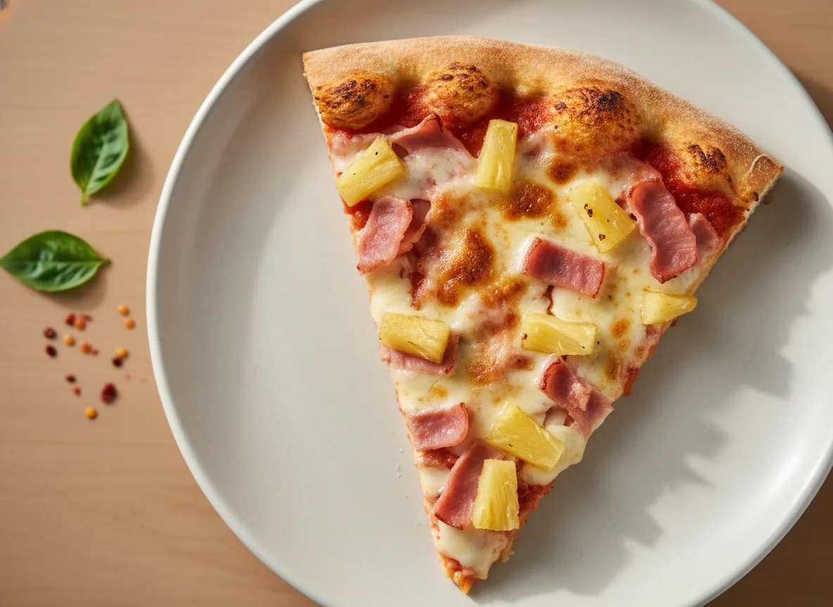 Rebanada de pizza hawaiana photo