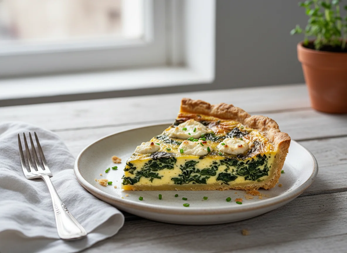 Rebanada de Quiche de Espinacas y Queso photo
