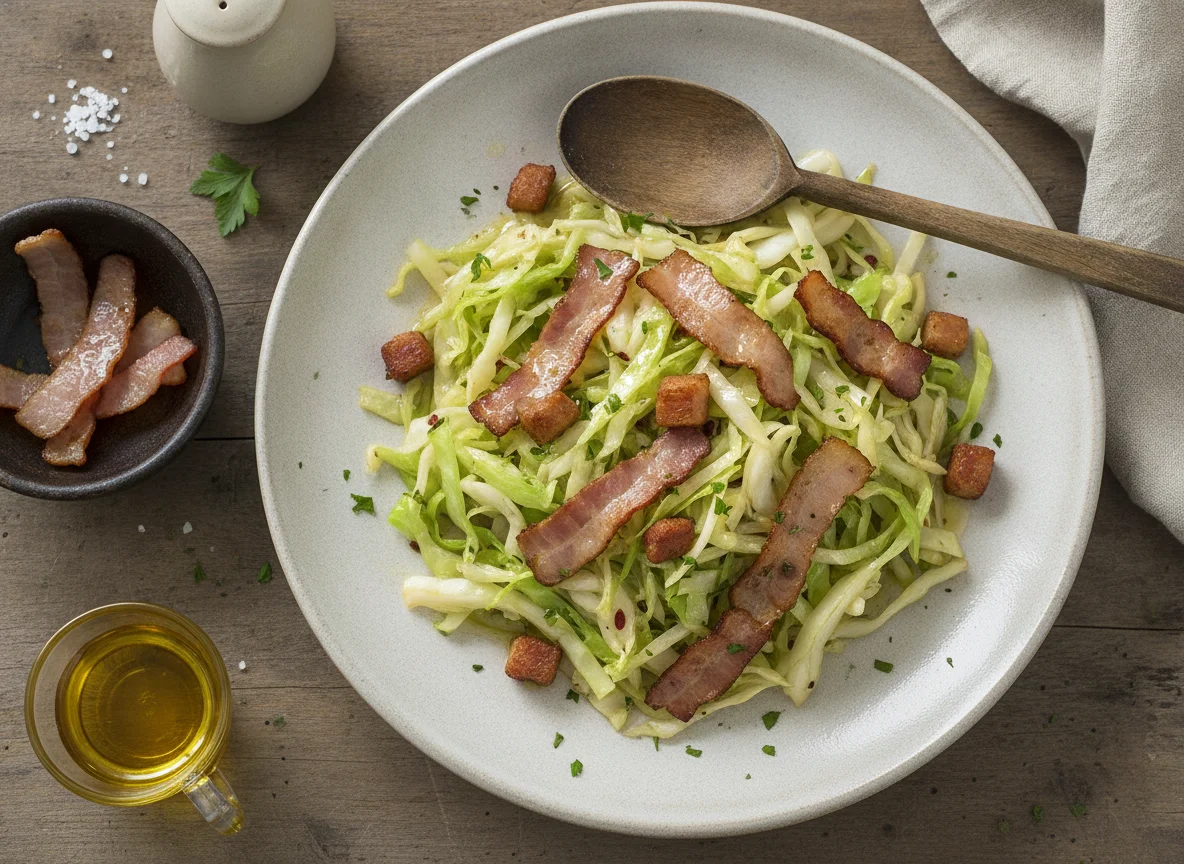 Repollo salteado con bacon photo
