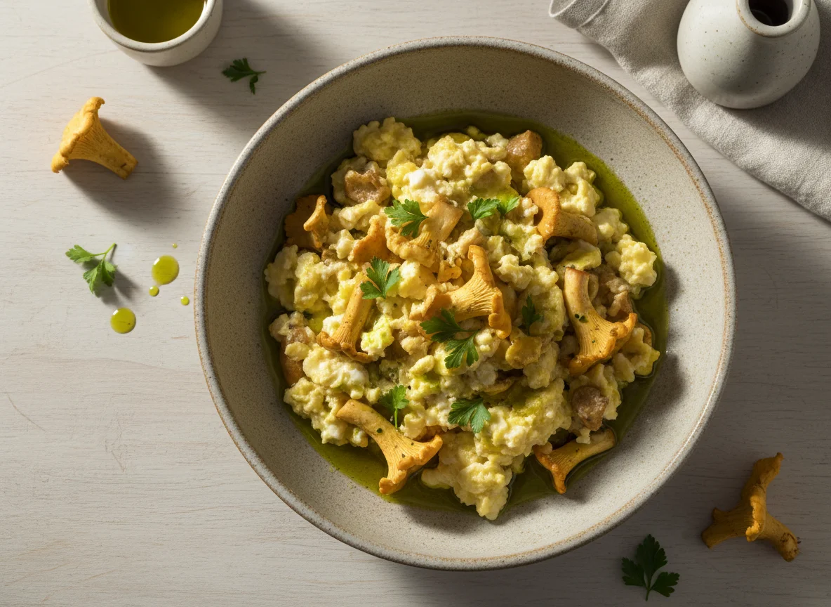 Revuelto de setas y huevo photo