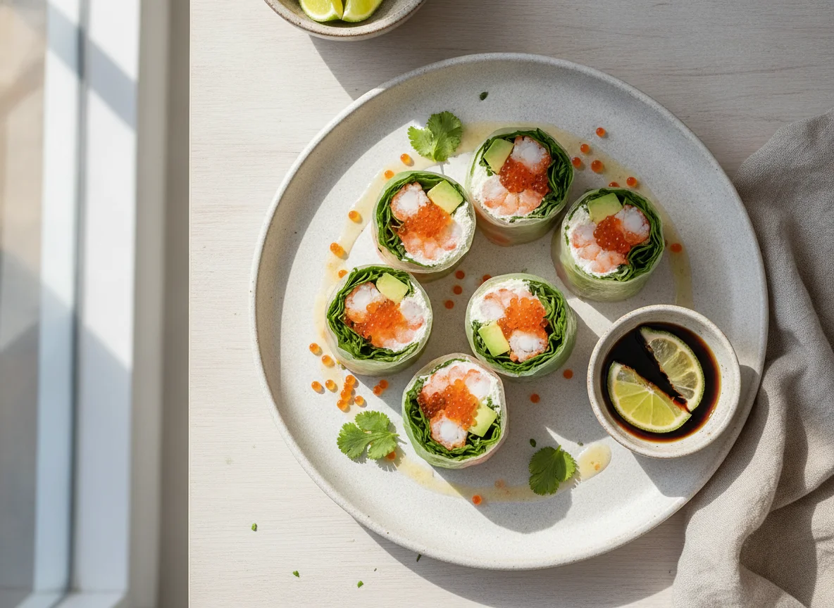 Roll de langostinos sin arroz photo