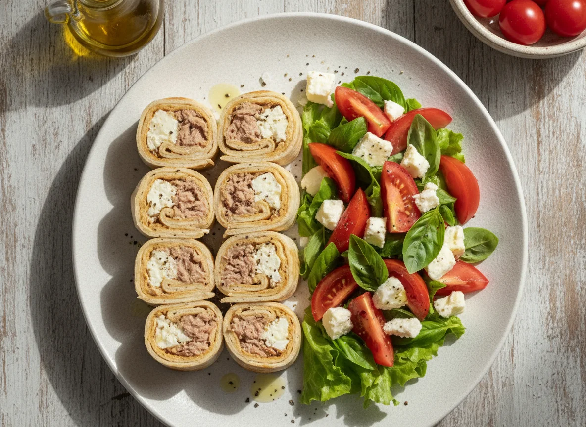 Rollitos de atún con ensalada caprese photo