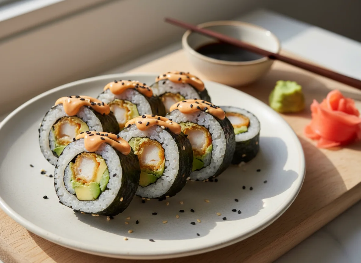 Rollos de sushi picantes photo