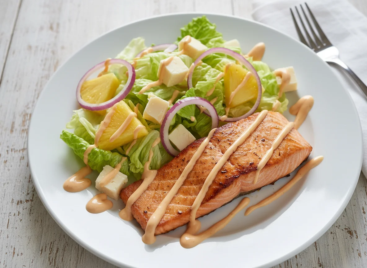 Salmón con ensalada photo