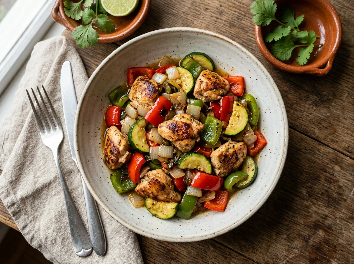 Salteado de pollo con verduras photo