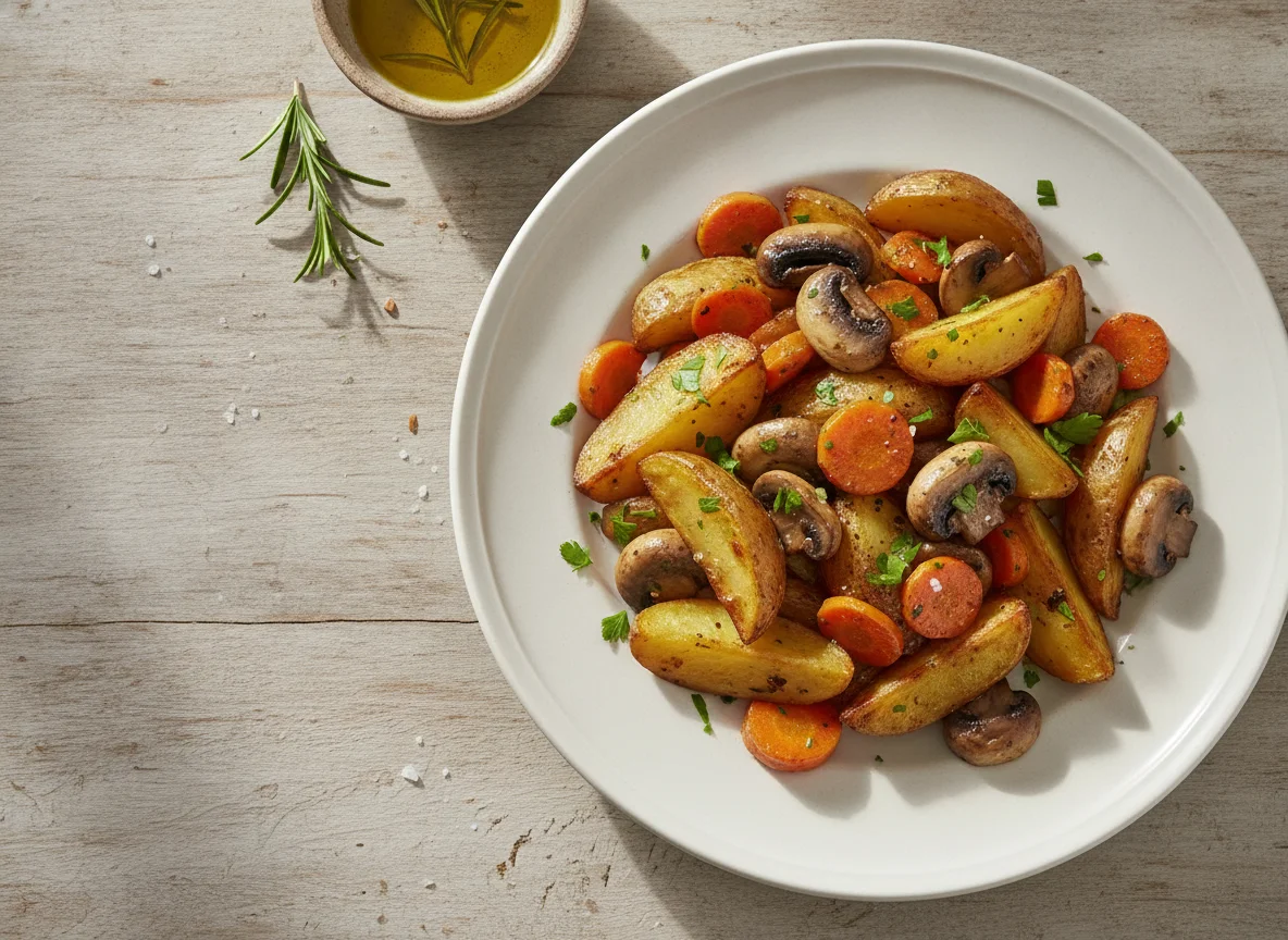 Salteado de verduras y patatas photo