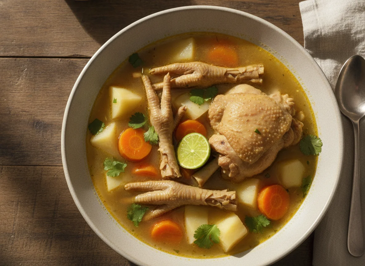 Sancocho de pollo con patas photo