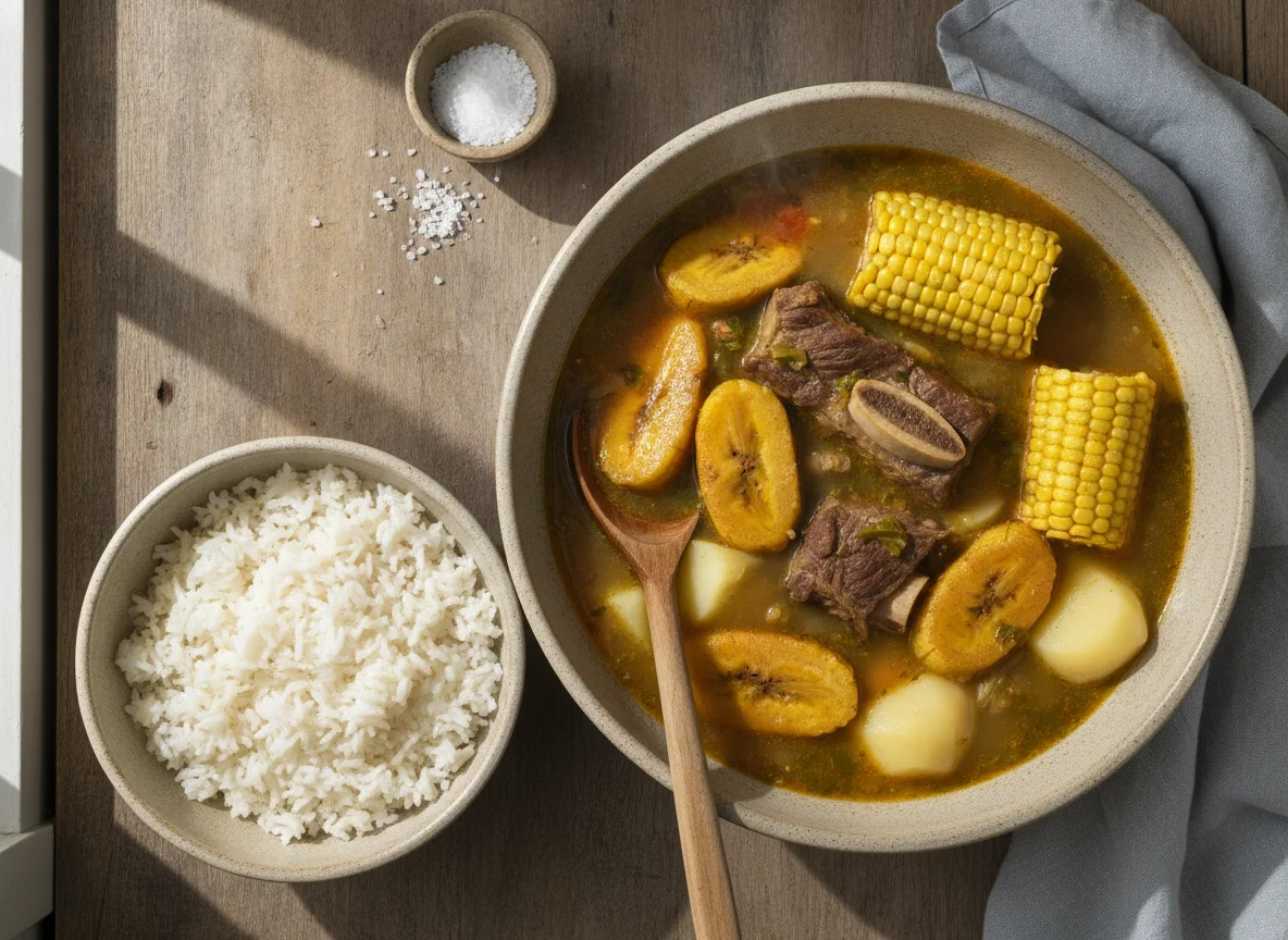Sancocho de res con arroz photo
