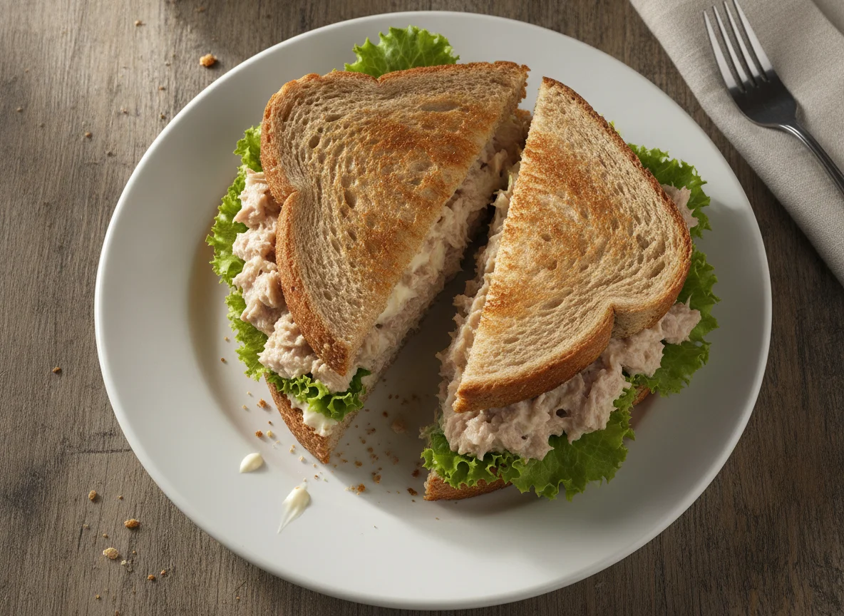 Sándwich de atún con lechuga photo