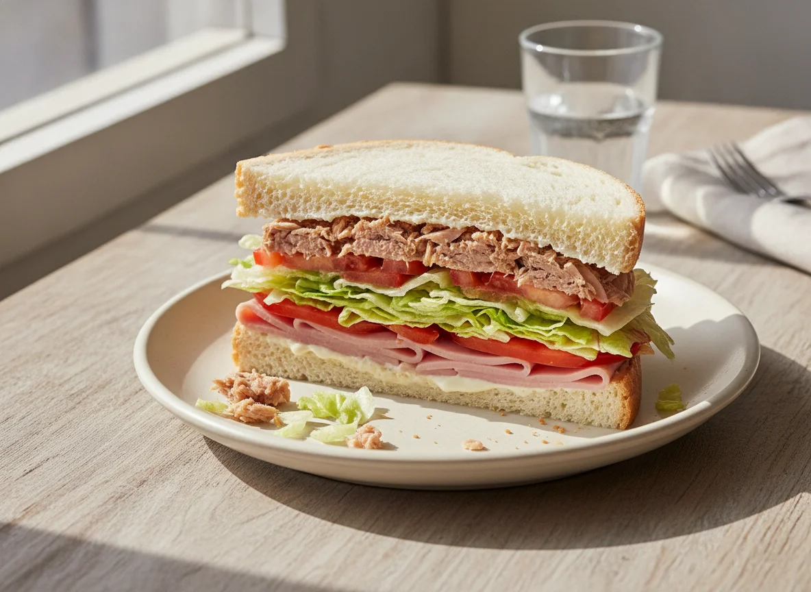 Sándwich de atún y jamón photo