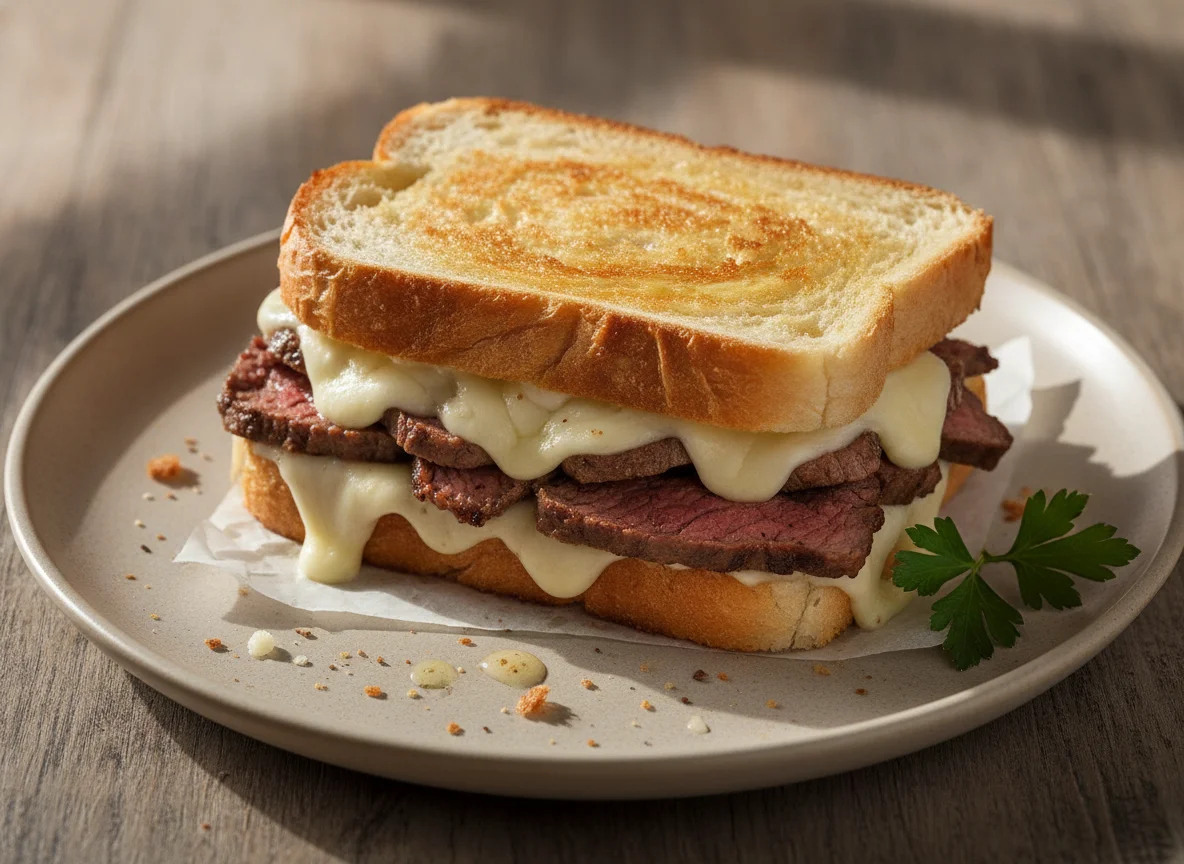 Sándwich de carne y queso photo