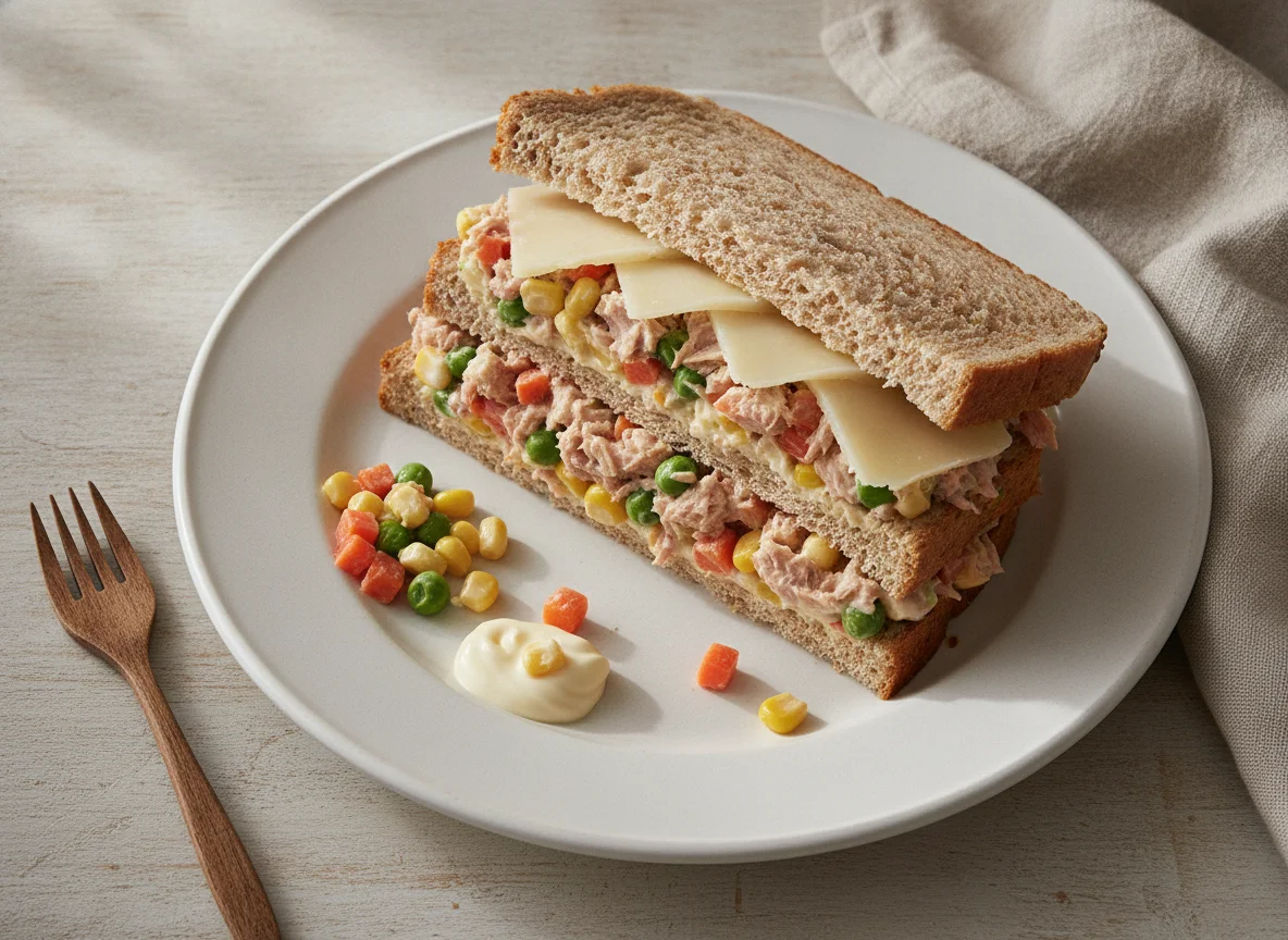Sándwich de ensalada de atún con queso photo